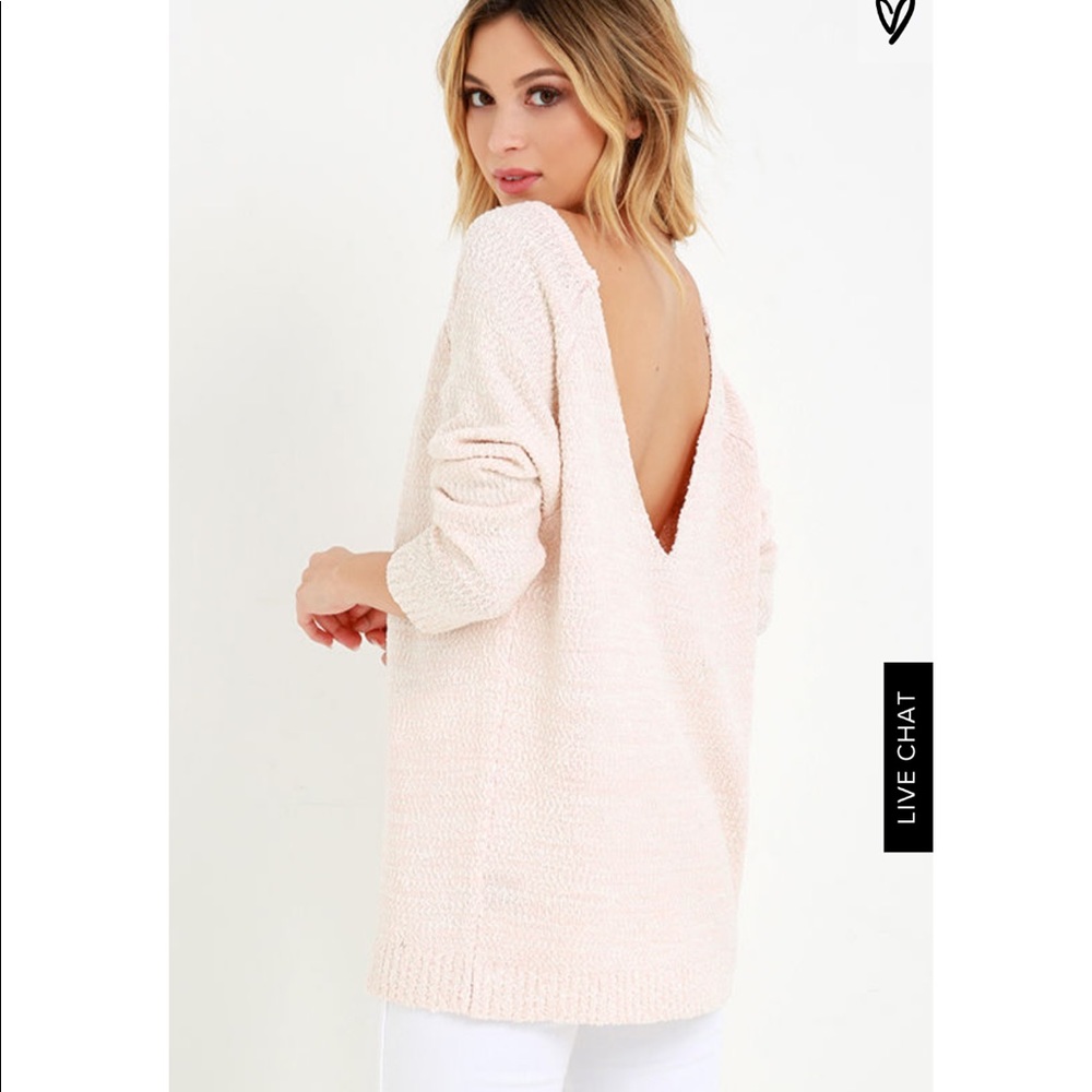 Peach oversized backless sweater